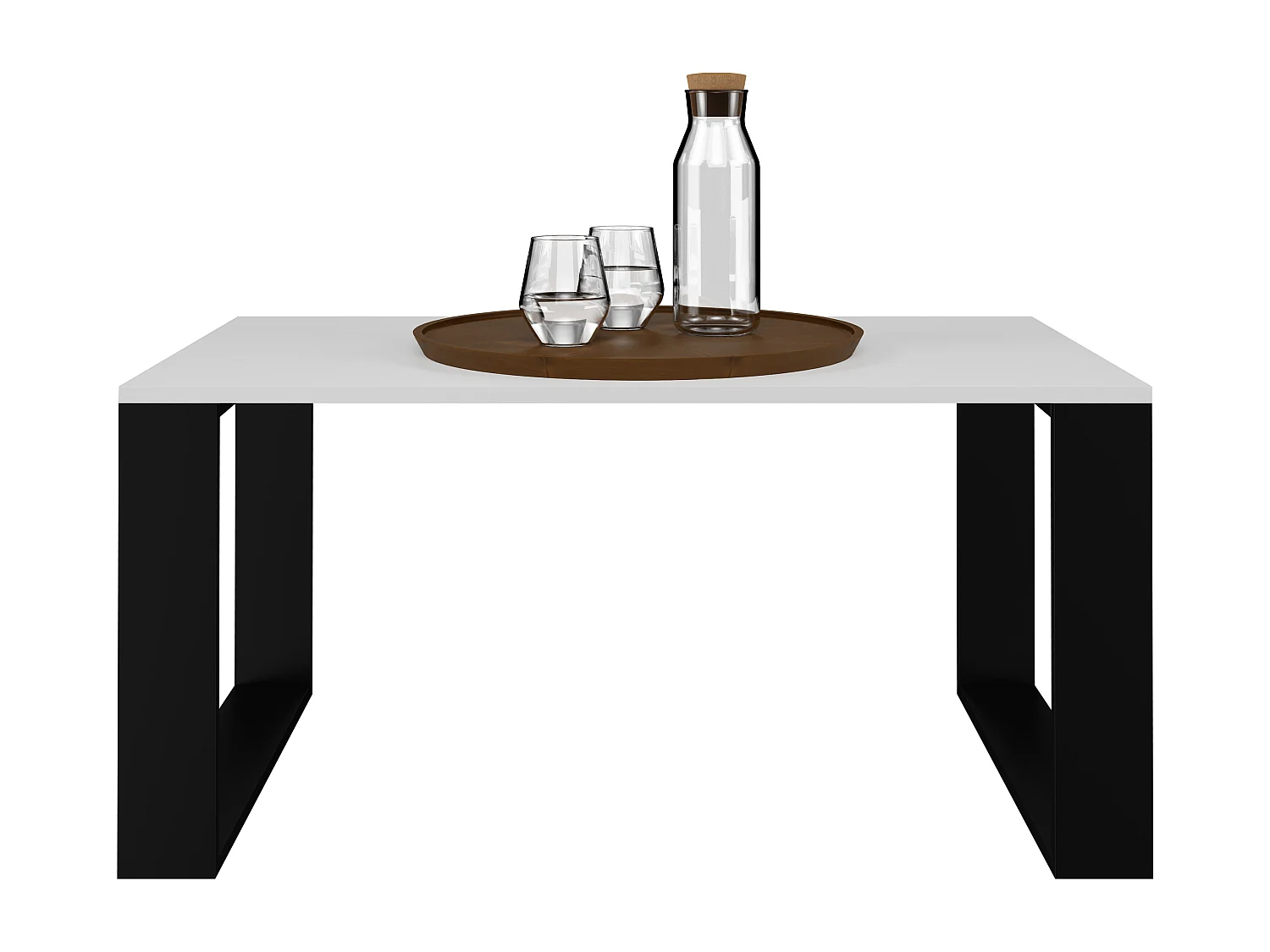 Tavolino da salotto moderno 58x50x90 cm bianco/nero TST8