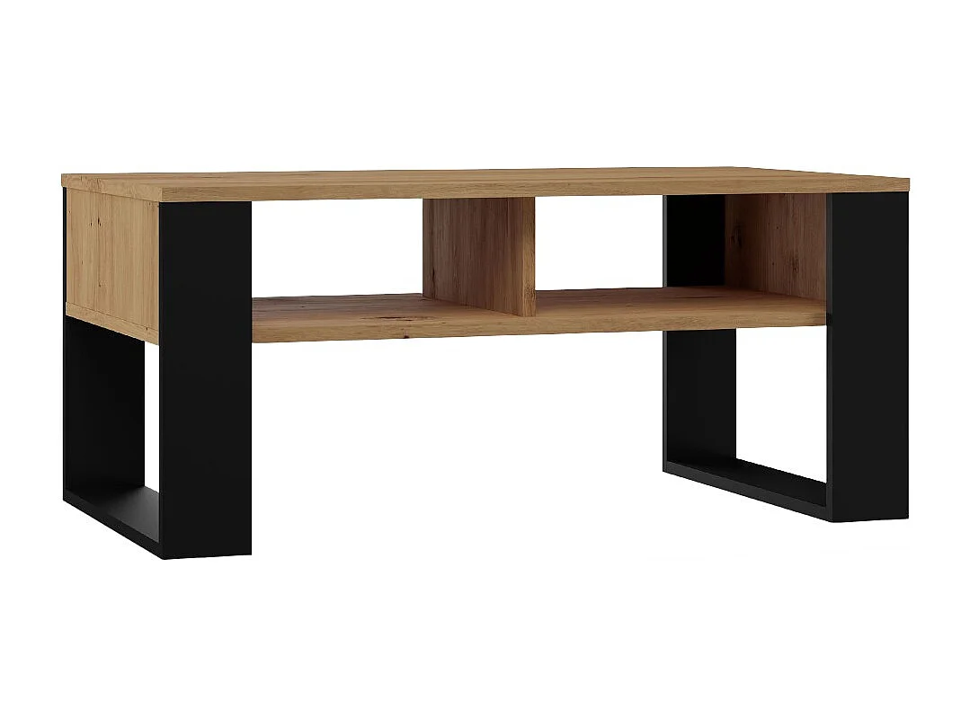 Tavolino da salotto 58x50x90 cm rovere e nero TST10