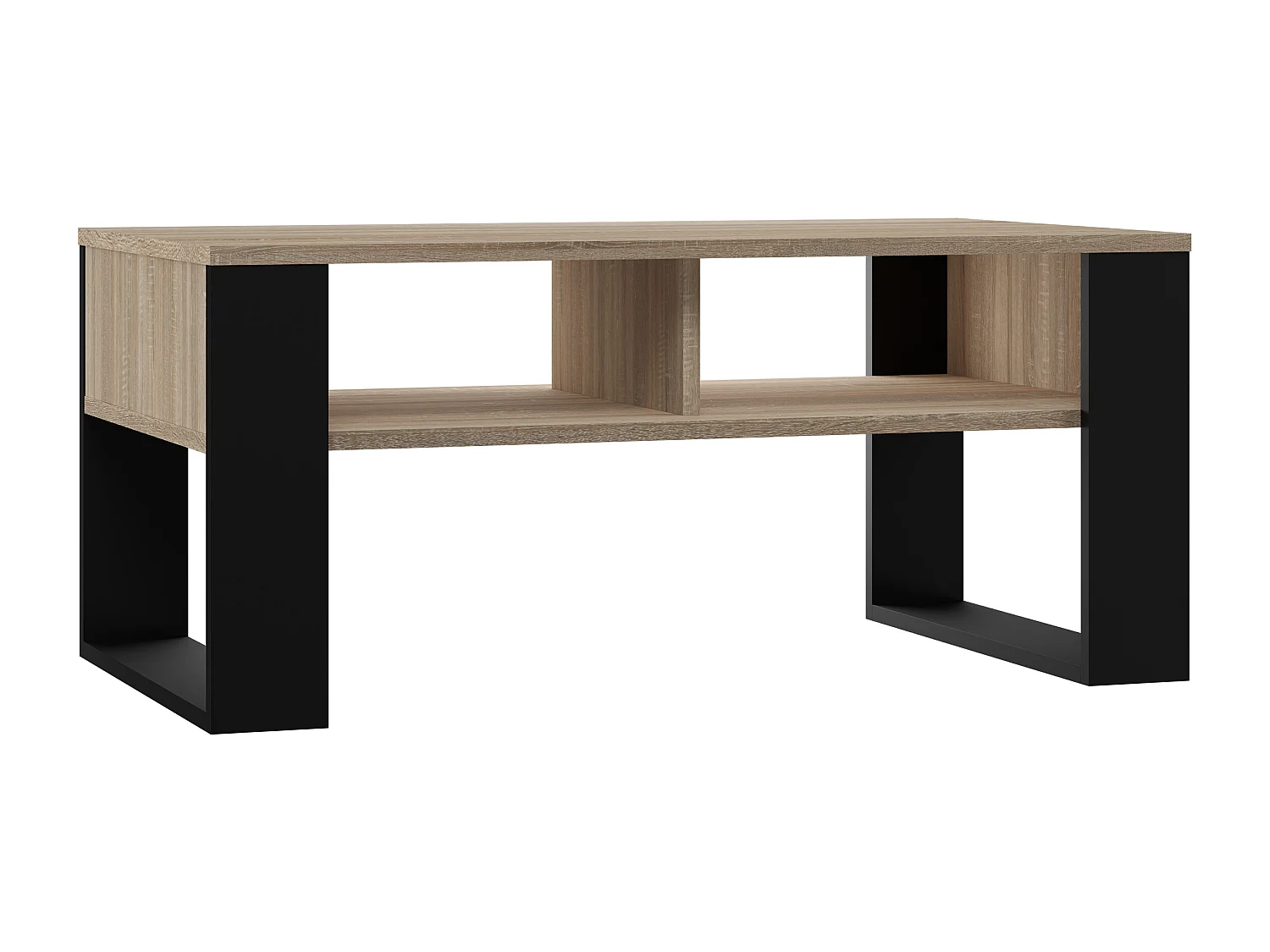 Tavolino da salotto 58x50x90 cm rovere chiaro e nero TST10