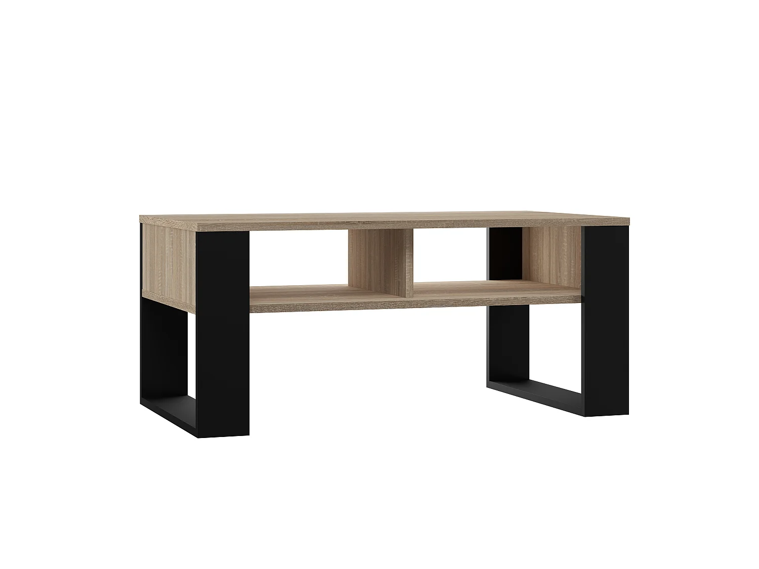 Tavolino da salotto 58x50x90 cm rovere chiaro e nero TST10