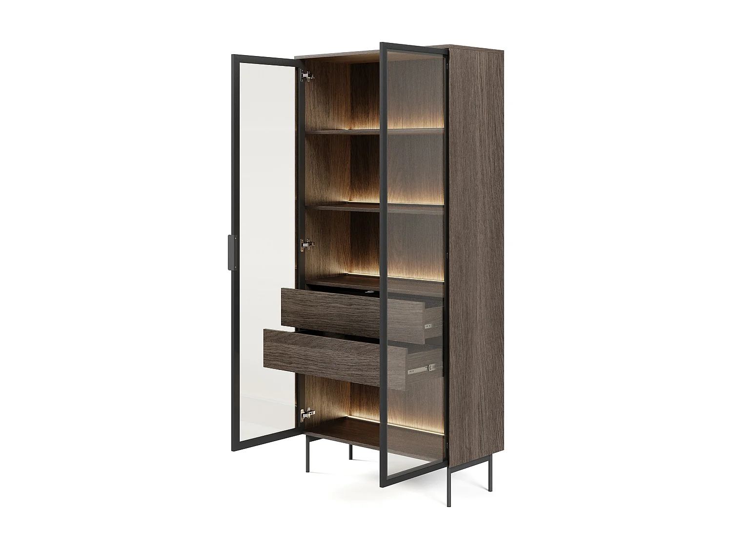 Vetrina alta moderna con cassetti push-pull e luce LED VLK13