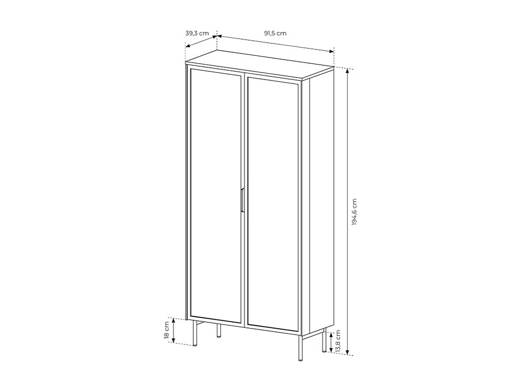 Vetrina alta moderna con cassetti push-pull e luce LED VLK13