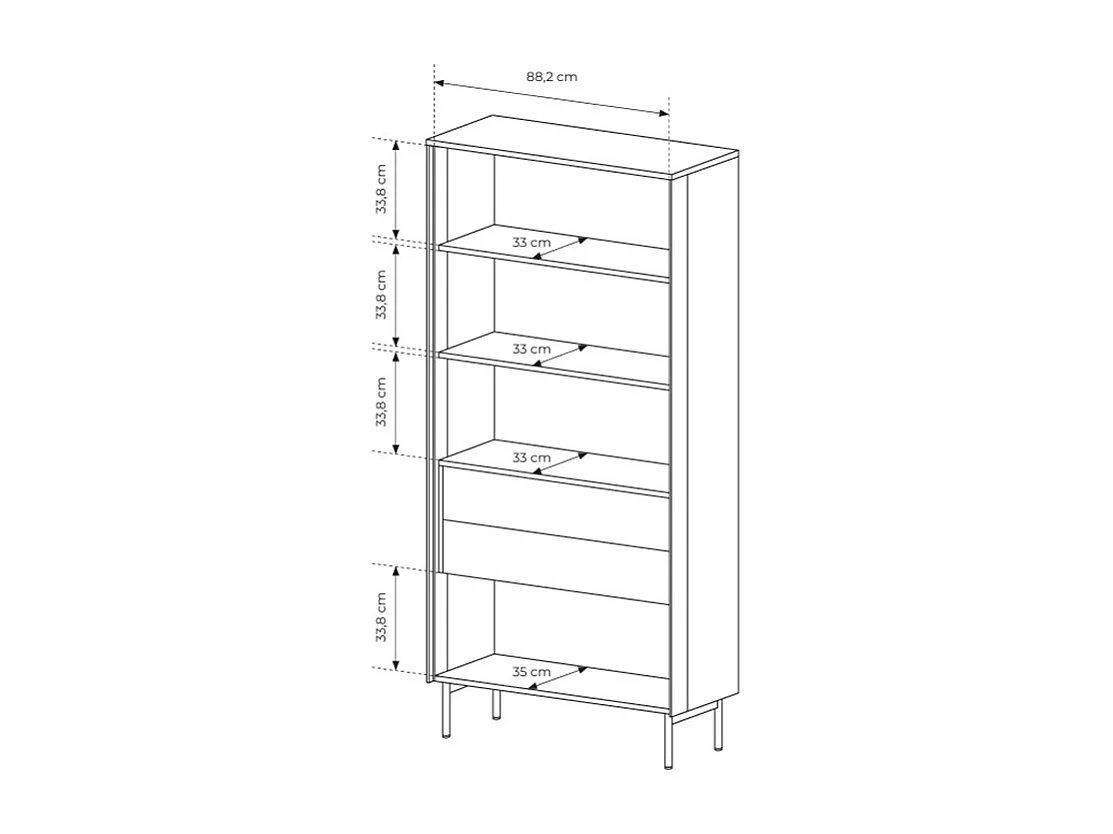 Vetrina alta moderna con cassetti push-pull e luce LED VLK13