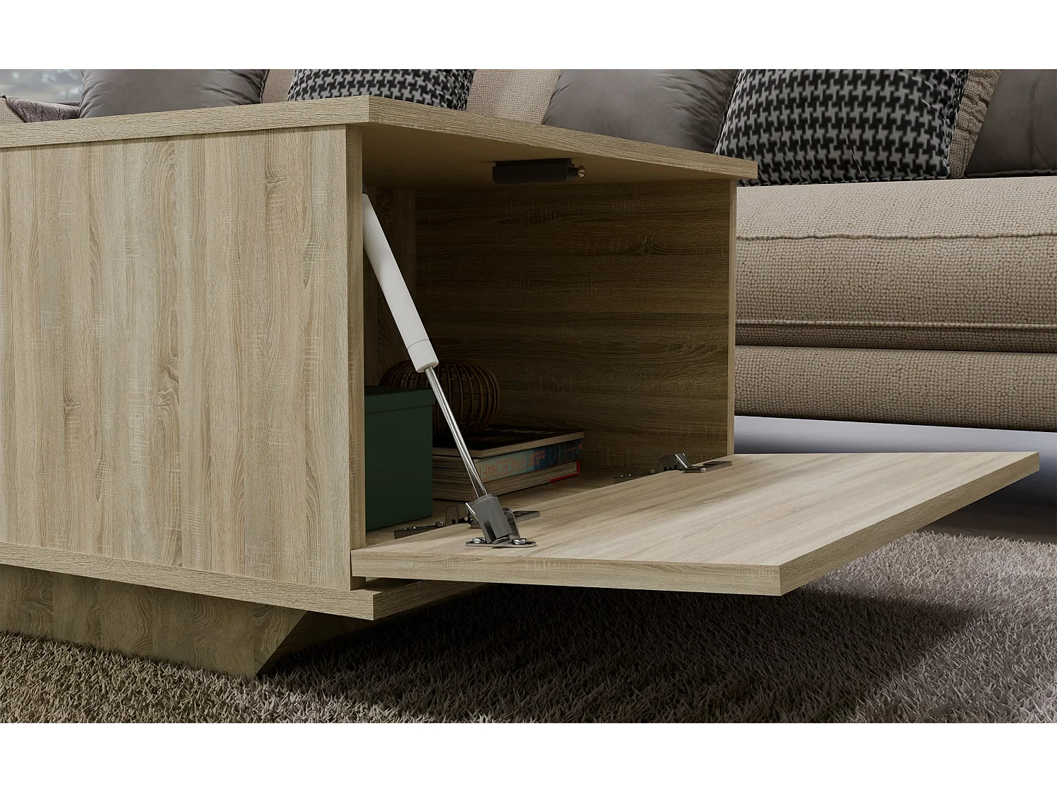 Tavolino design moderno 90x60x42 cm rovere TST3