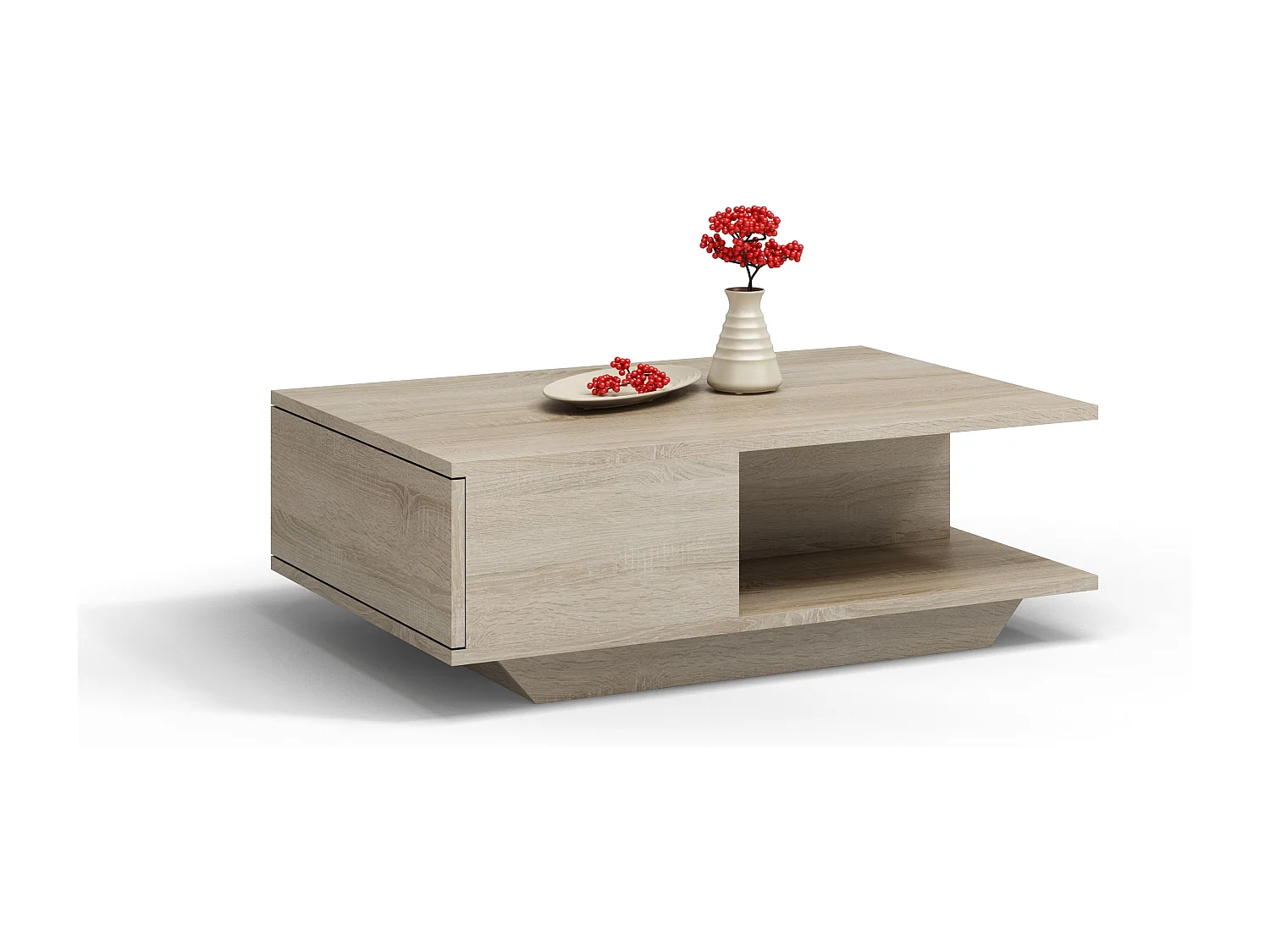 Tavolino design moderno 90x60x42 cm rovere TST3