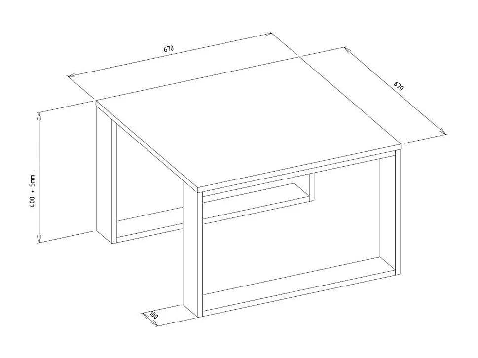 Tavolino da salotto essenziale 67x67x40 cm bianco e nero TST6