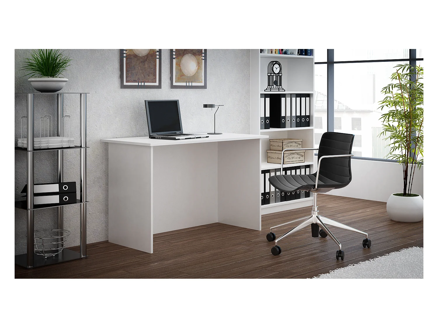Scrivania moderna 120x75x60 cm bianca SCT1