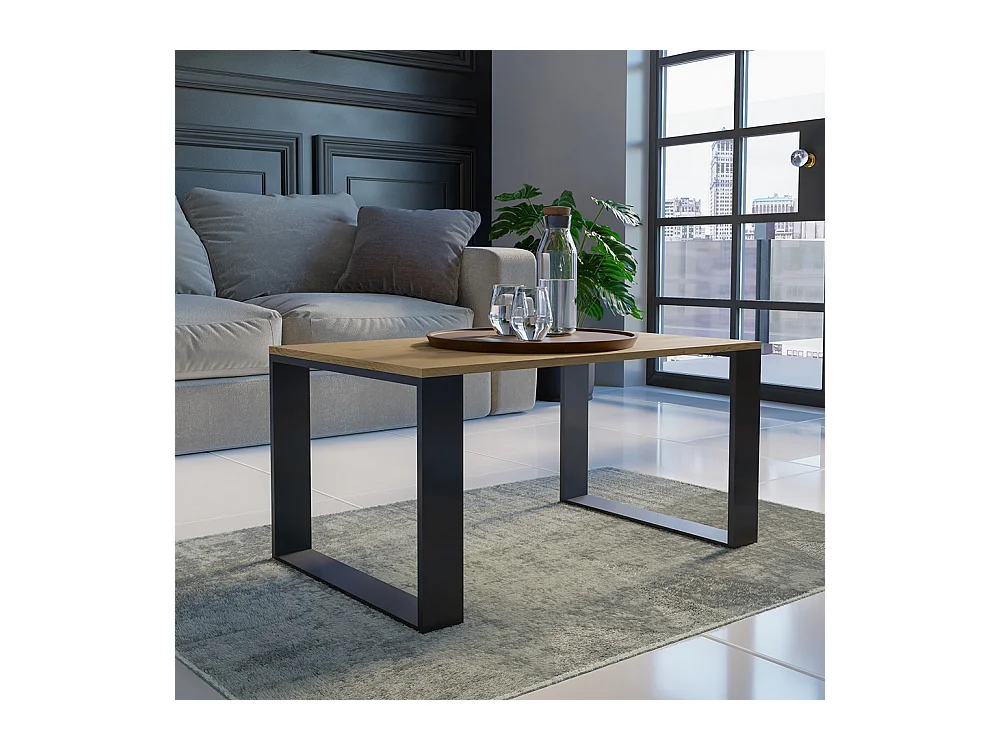 Tavolino da salotto moderno 58x50x90 cm rovere/nero TST8