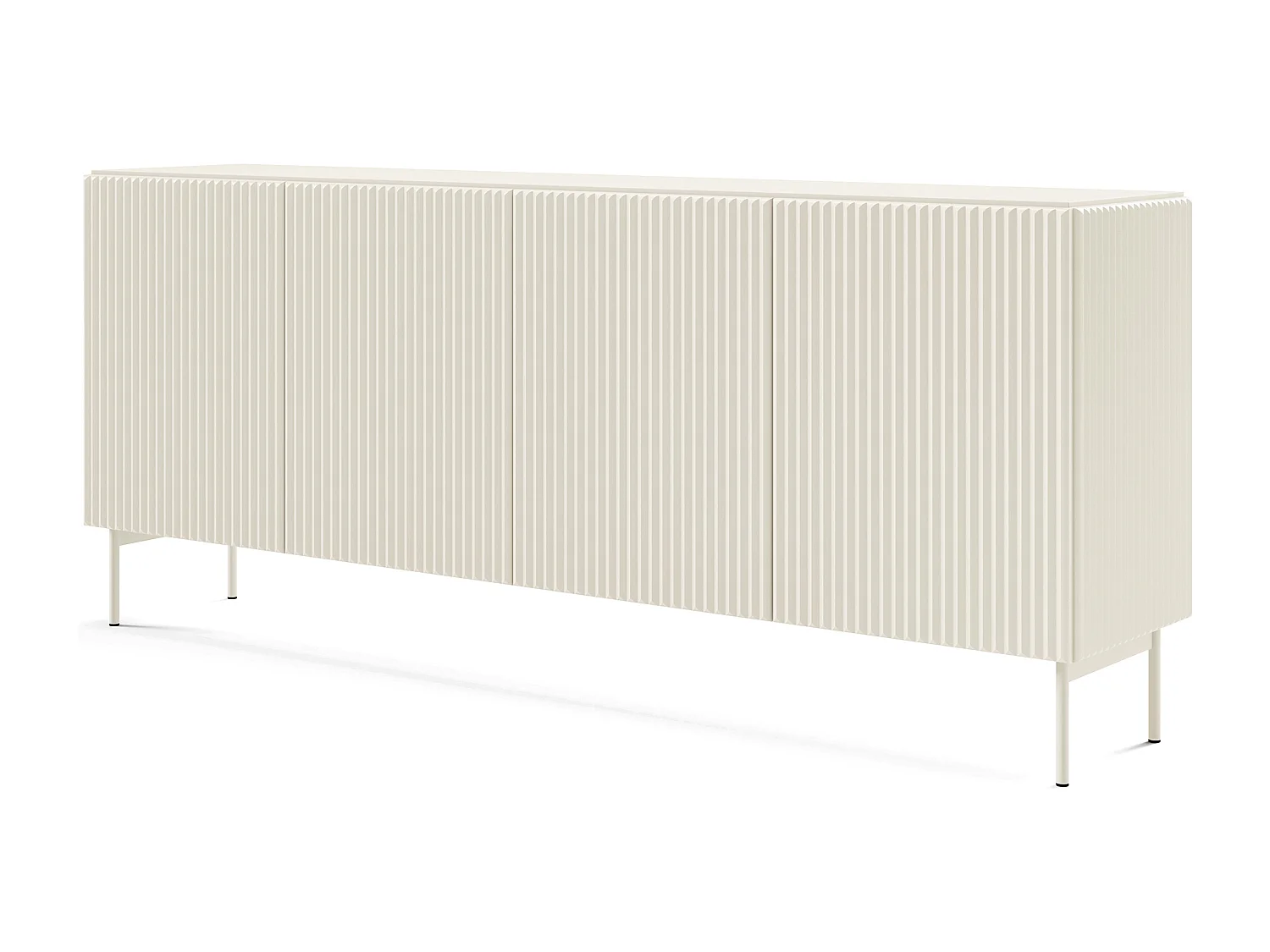 Madia moderna 195 cm con 4 ante push to open beige cashmere MALK42