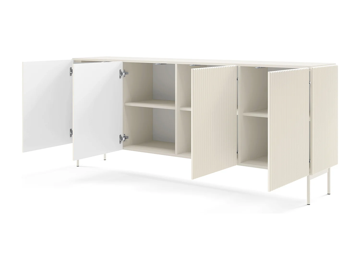 Madia moderna 195 cm con 4 ante push to open beige cashmere MALK42