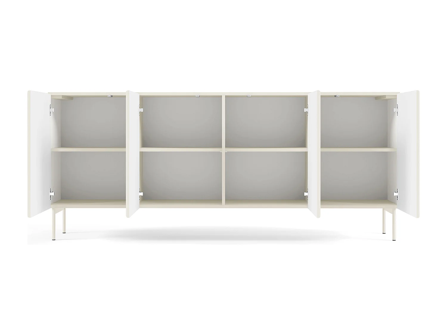 Madia moderna 195 cm con 4 ante push to open beige cashmere MALK42