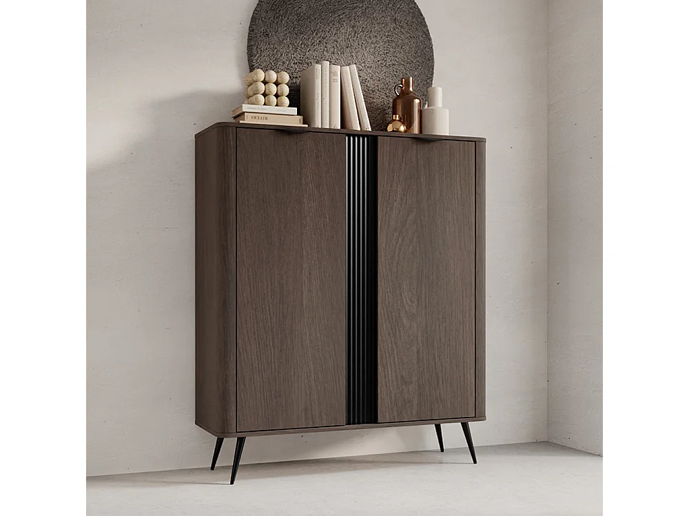 Mobile contenitore moderno 113x134 cm a 2 ante quercia scuro MCLK11