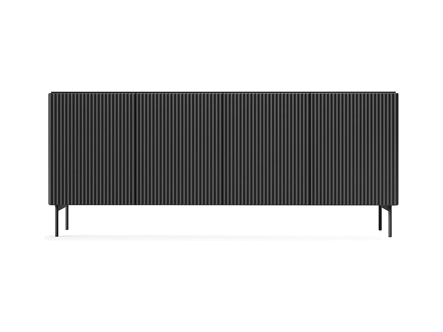 Madia moderna 195 cm con 4 ante push to open nera MALK42