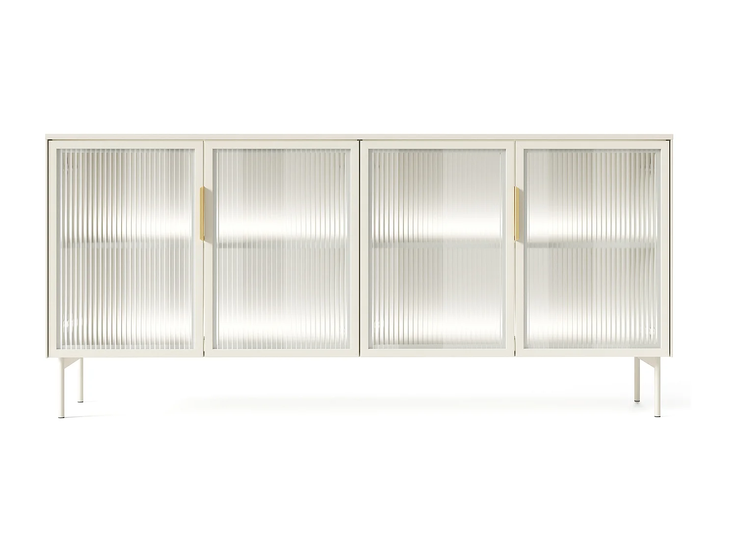 Madia moderna con 4 ante in vetro temperato e luce LED cashmere MALK40