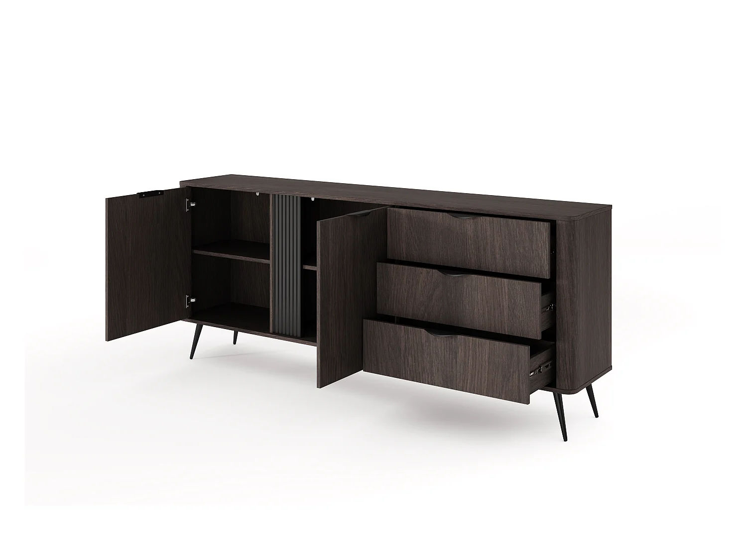 Madia moderna 195,2x81,2 con 2 ante e 3 cassetti in MALK48