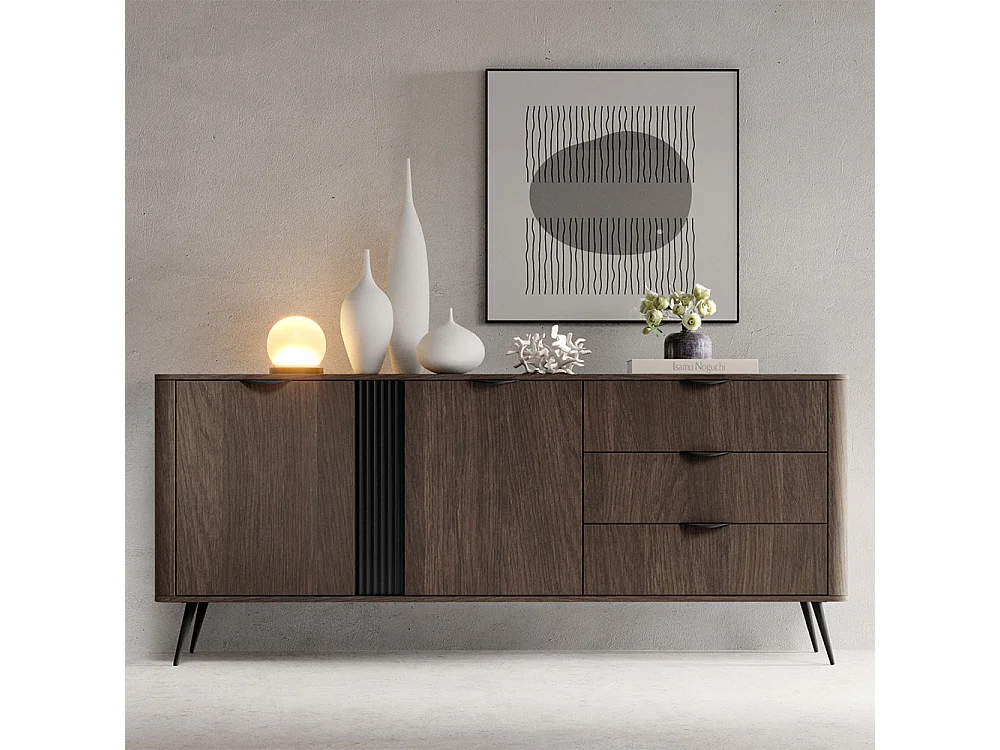 Madia moderna 195,2x81,2 con 2 ante e 3 cassetti in MALK48