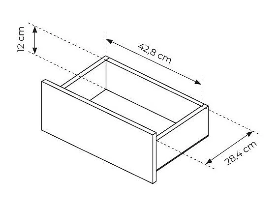 Madia moderna 163x83 cm con 3 ante push to open in rovere e nero MALK47