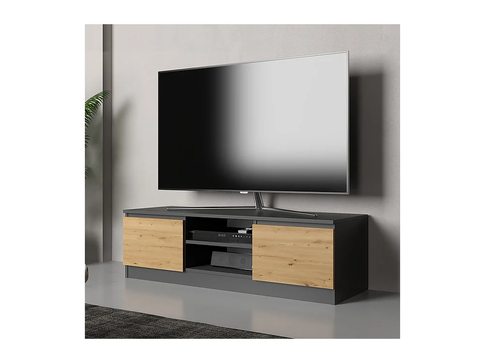 Mobile TV moderno 120 cm rovere e antracite PTVT1