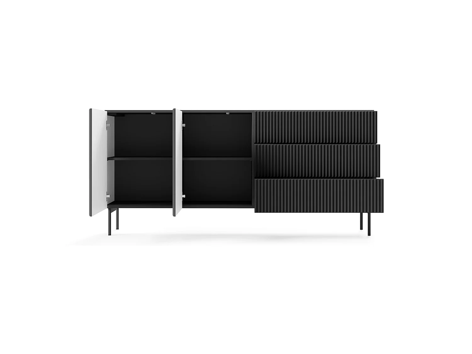 Madia moderna da soggiorno con 2 ante e 3 cassetti beige cashmere MALK43