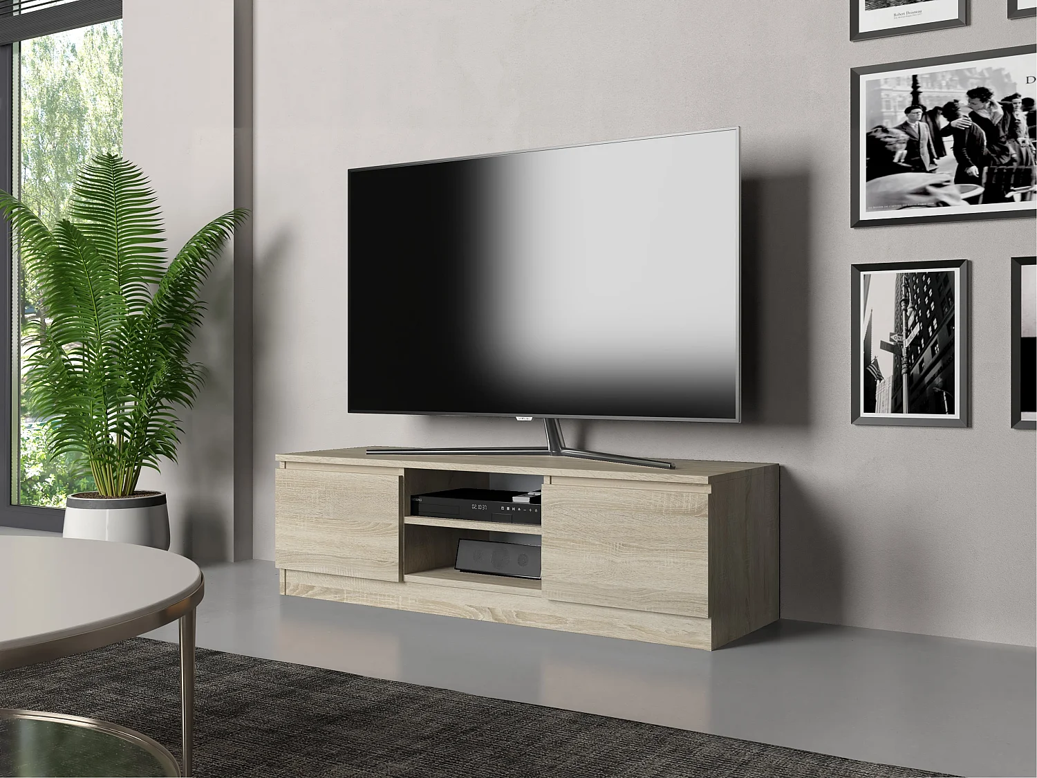Mobile TV moderno 120 cm rovere chiaro PTVT1