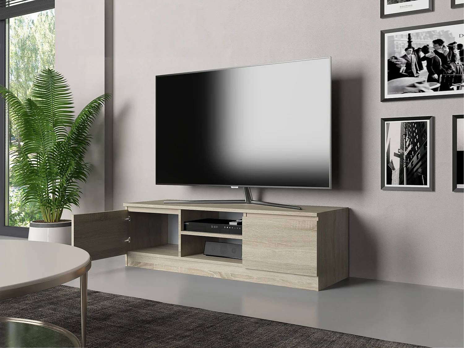 Mobile TV moderno 120 cm rovere chiaro PTVT1