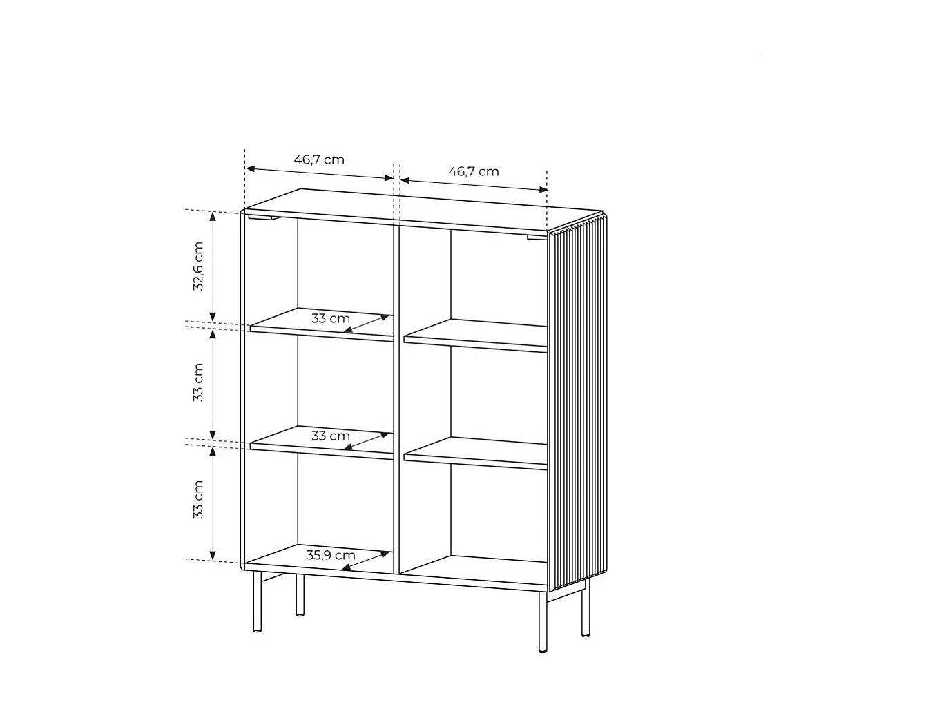 Mobile contenitore per soggiorno con 2 ante push to open in beige cashmere MCLK8