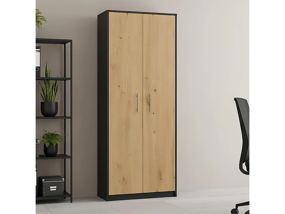 Armadio ufficio 74x180x35 cm rovere e antracite AT1