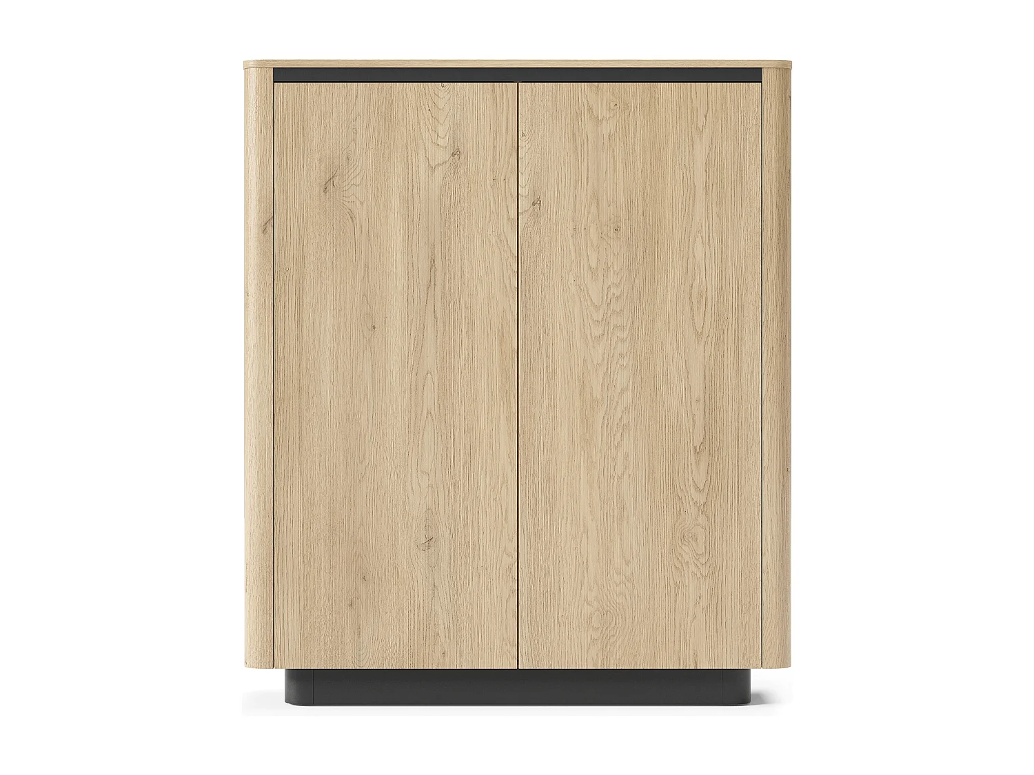 Mobile contenitore per soggiorno 113x133 cm con ante push to open in rovere e nero MCLK10