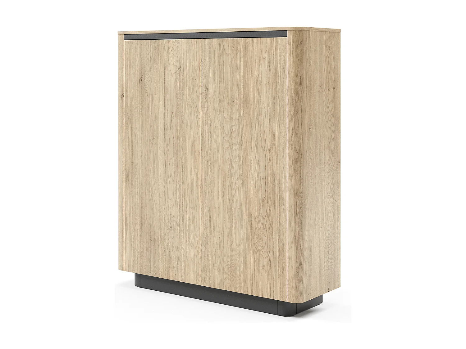 Mobile contenitore per soggiorno 113x133 cm con ante push to open in rovere e nero MCLK10