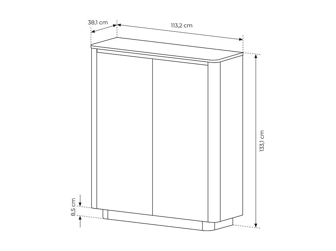 Mobile contenitore per soggiorno 113x133 cm con ante push to open in rovere e nero MCLK10