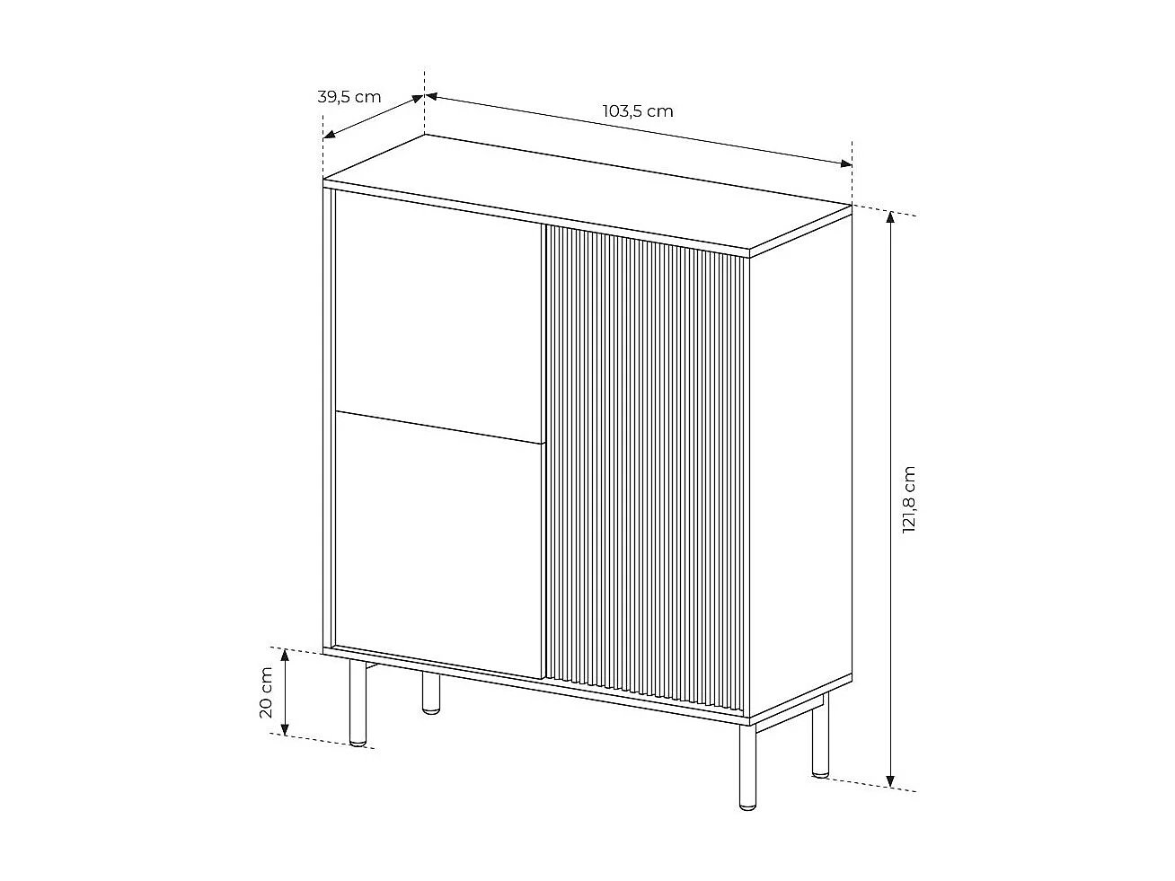 Mobile contenitore per soggiorno con ante push to open in rovere chiaro MCLK9