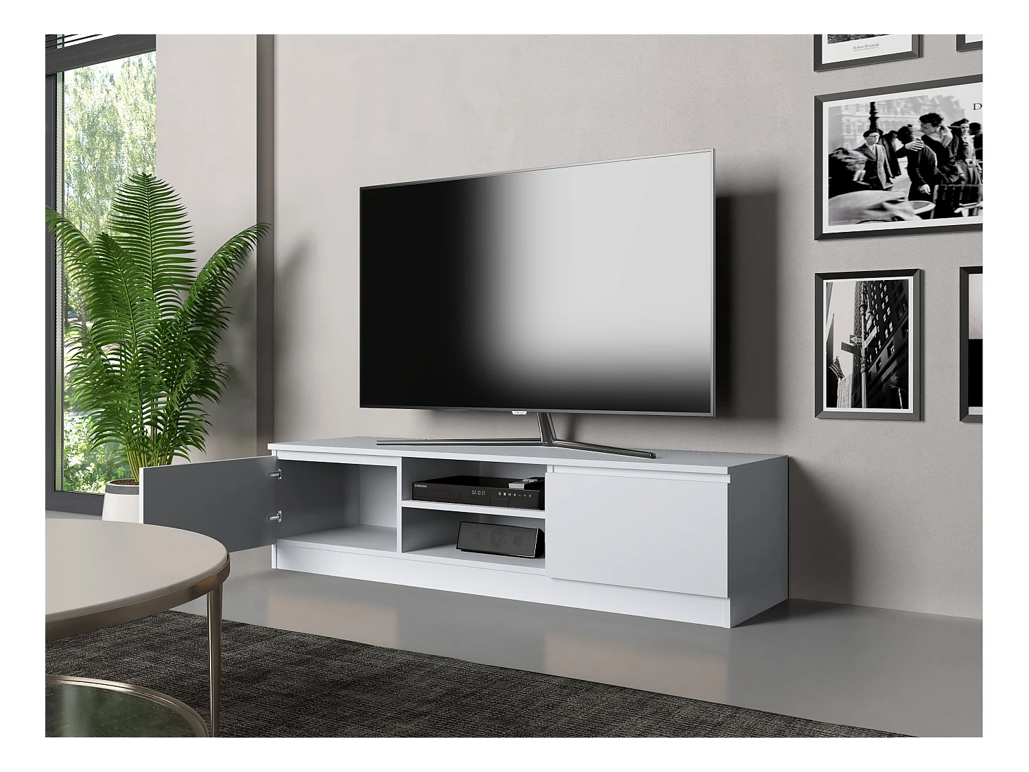 Mobile TV moderno 140 cm bianco PTVT2