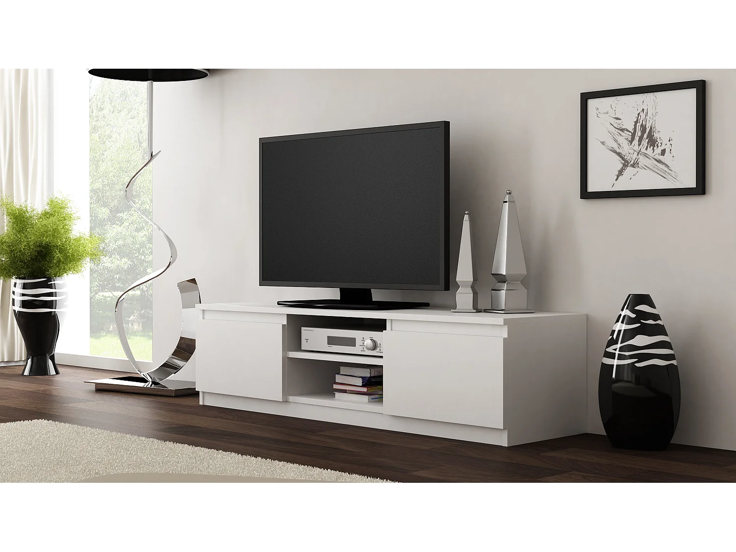 Mobile TV moderno 140 cm bianco PTVT2
