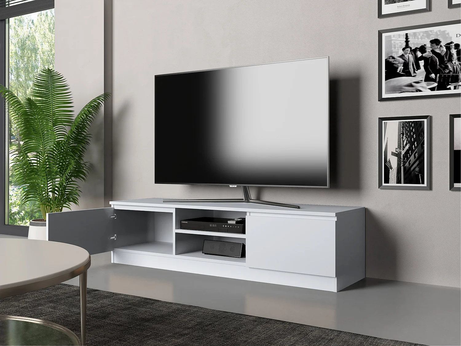 Mobile TV moderno 140 cm bianco PTVT2