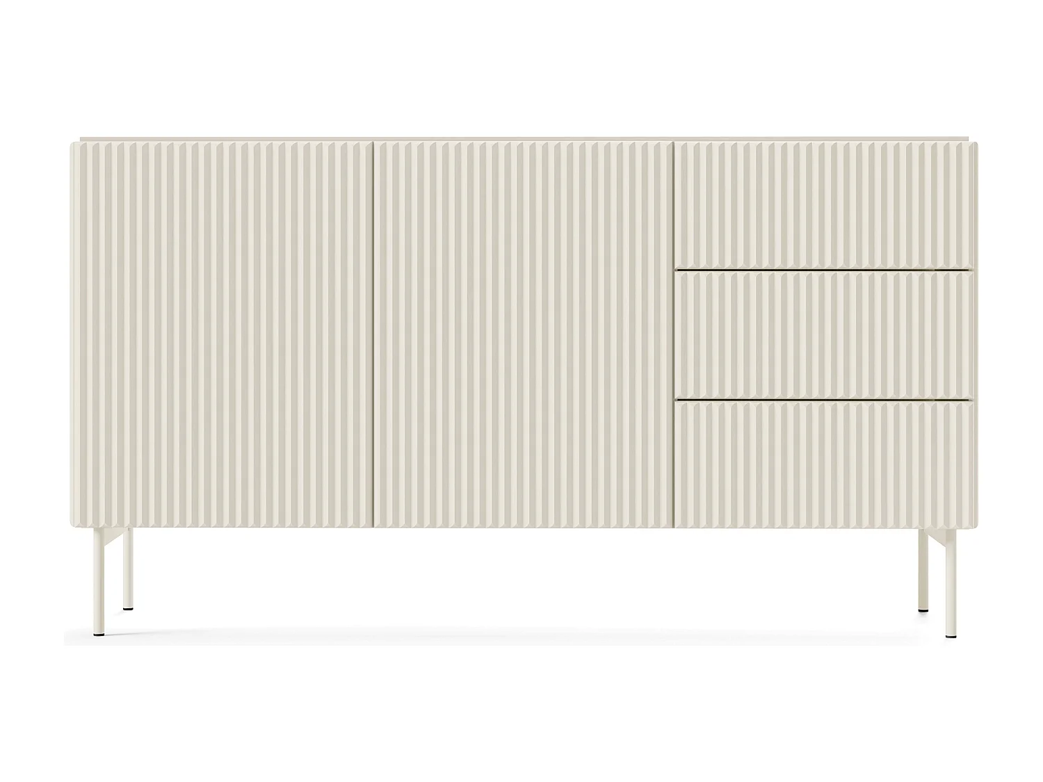 Madia moderna da soggiorno 2 ante e 3 cassetti beige cashmere MALK44