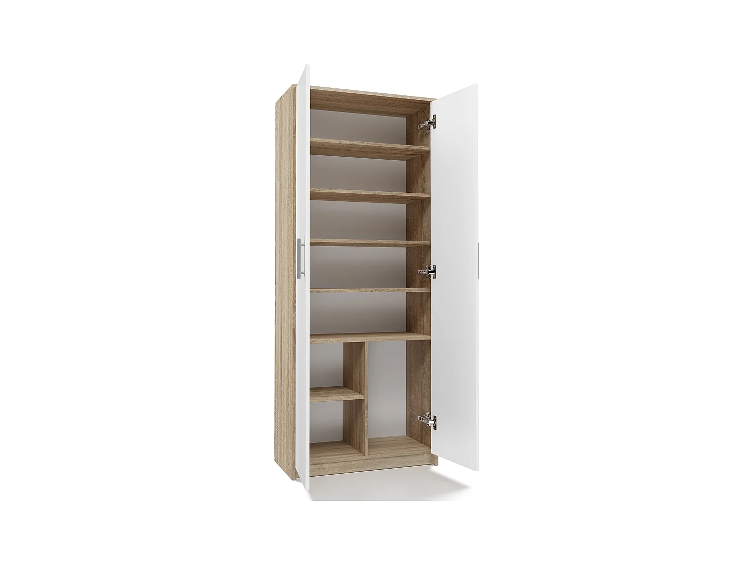 Armadio ufficio 74x180x35 cm bianco e rovere chiaro AT1