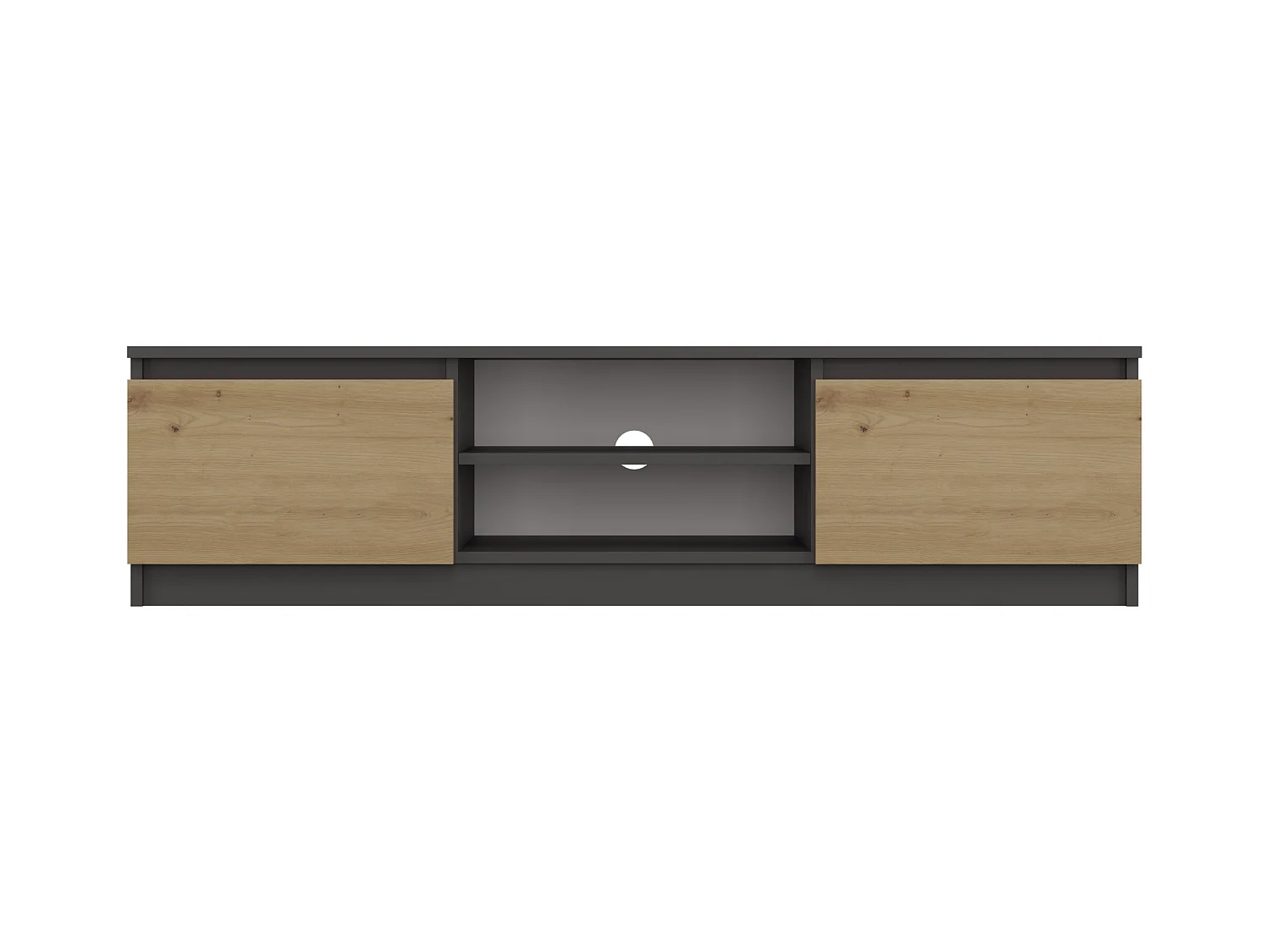 Mobile TV moderno 140 cm rovere e antracite PTVT2