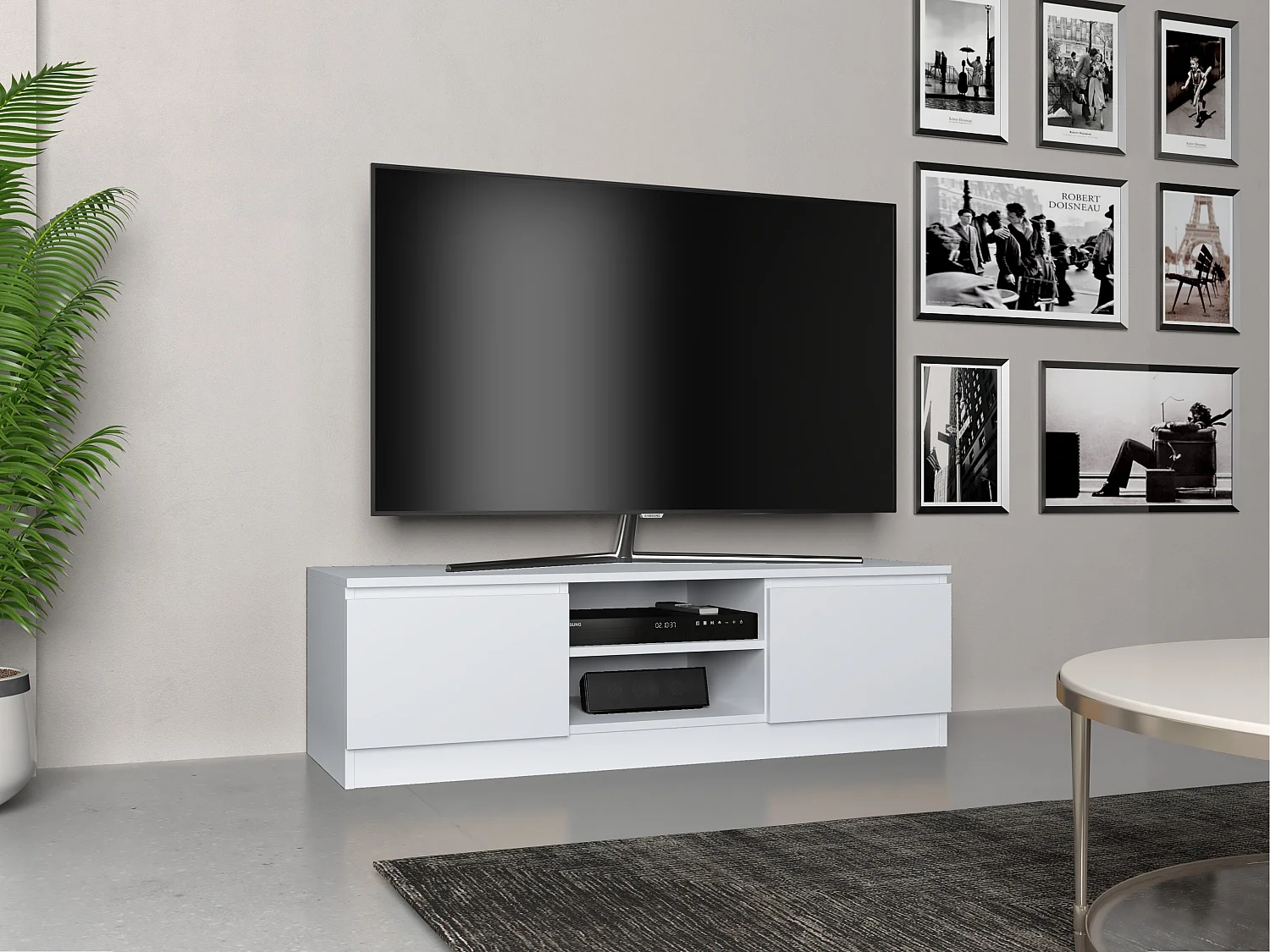 Mobile TV moderno 120 cm bianco PTVT1