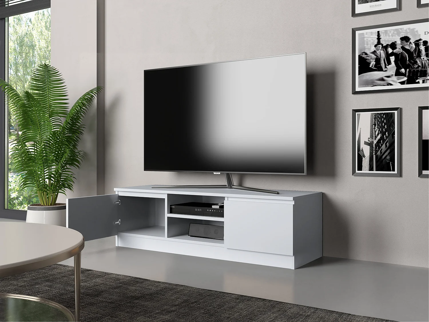 Mobile TV moderno 120 cm bianco PTVT1