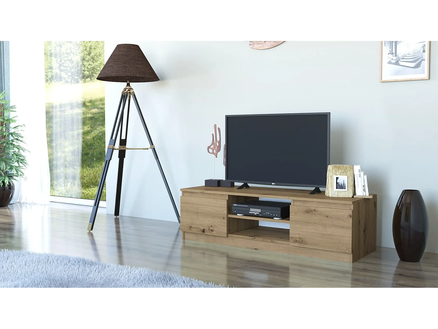 Mobile TV moderno 120 cm rovere PTVT1