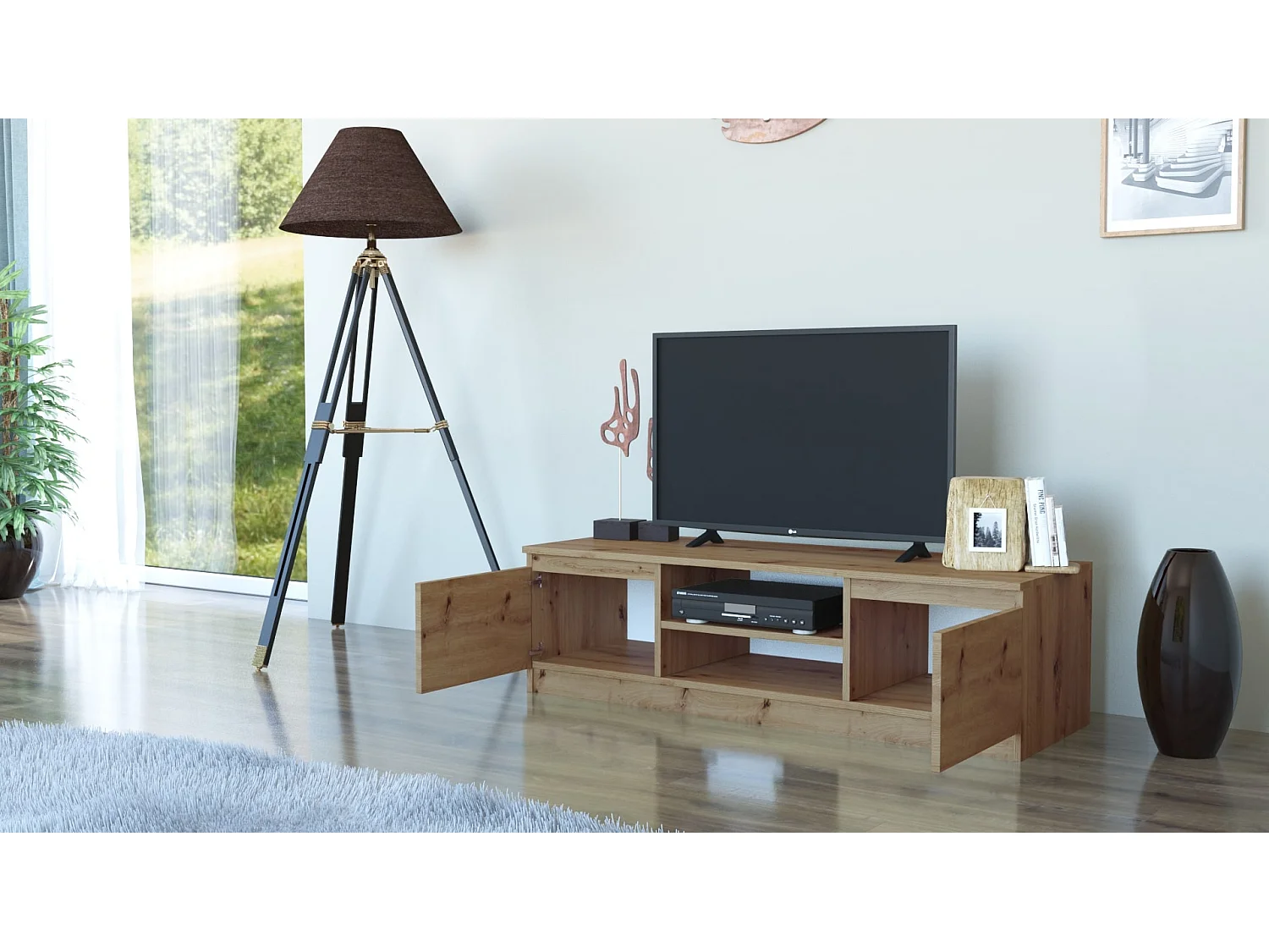 Mobile TV moderno 120 cm rovere PTVT1