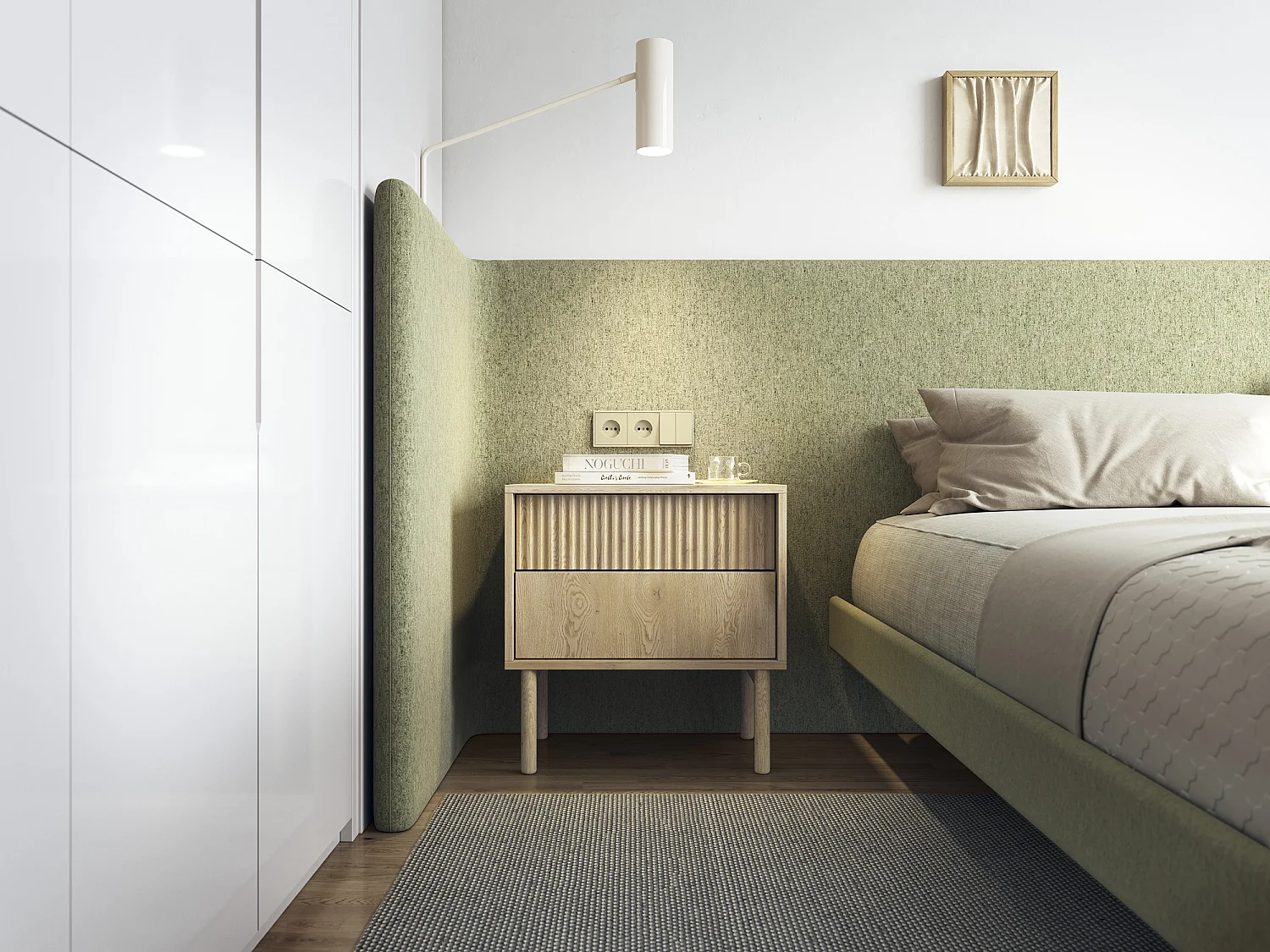 Comodino moderno con cassetto 53,5x55 cm rovere chiaro CMLK12