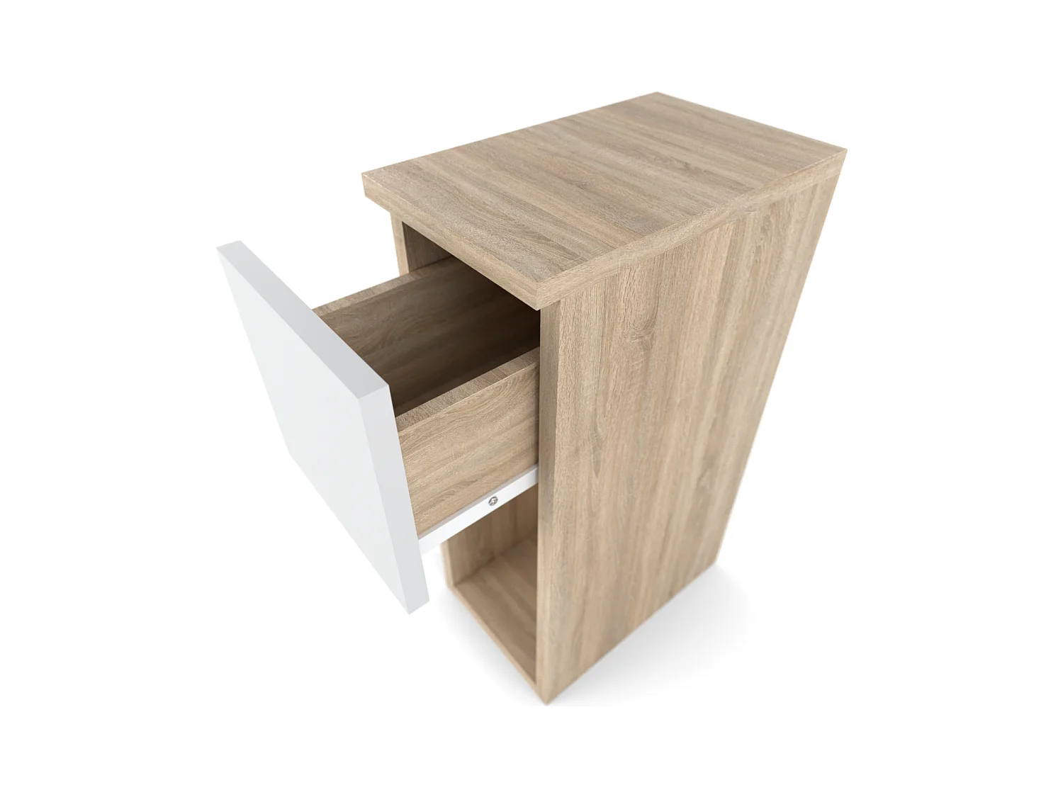 Table de chevet Chêne Sonoma et blanc mat 20 cm – table de nuit moderne avec tiroir