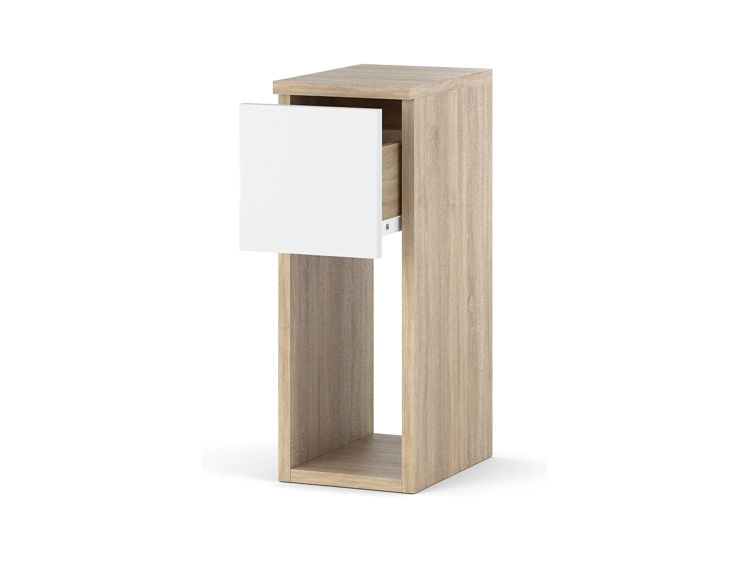 Table de chevet Chêne Sonoma et blanc mat 20 cm – table de nuit moderne avec tiroir