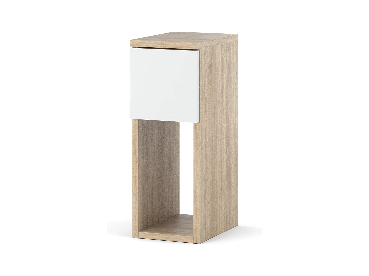 Table de chevet Chêne Sonoma et blanc mat 20 cm – table de nuit moderne avec tiroir