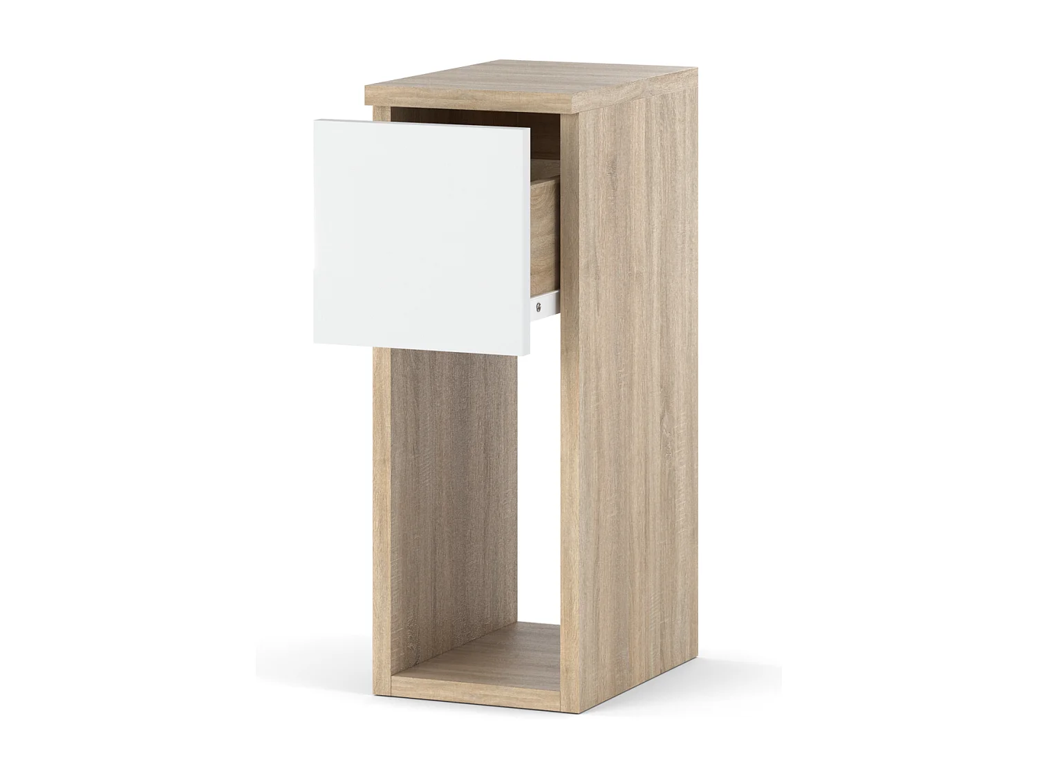 Table de chevet Chêne Sonoma et blanc mat 20 cm – table de nuit moderne avec tiroir