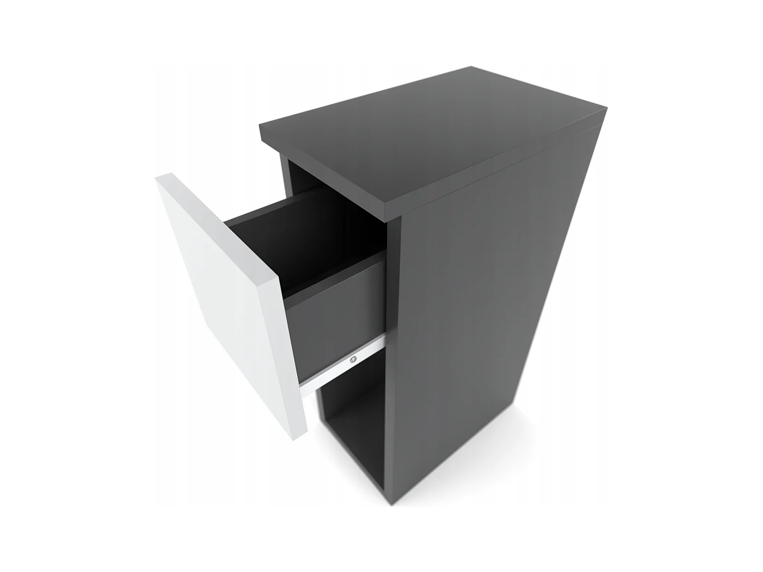 Table de chevet étroite 20 cm, petite table de nuit grise et blanche pour chambre à coucher – chevet