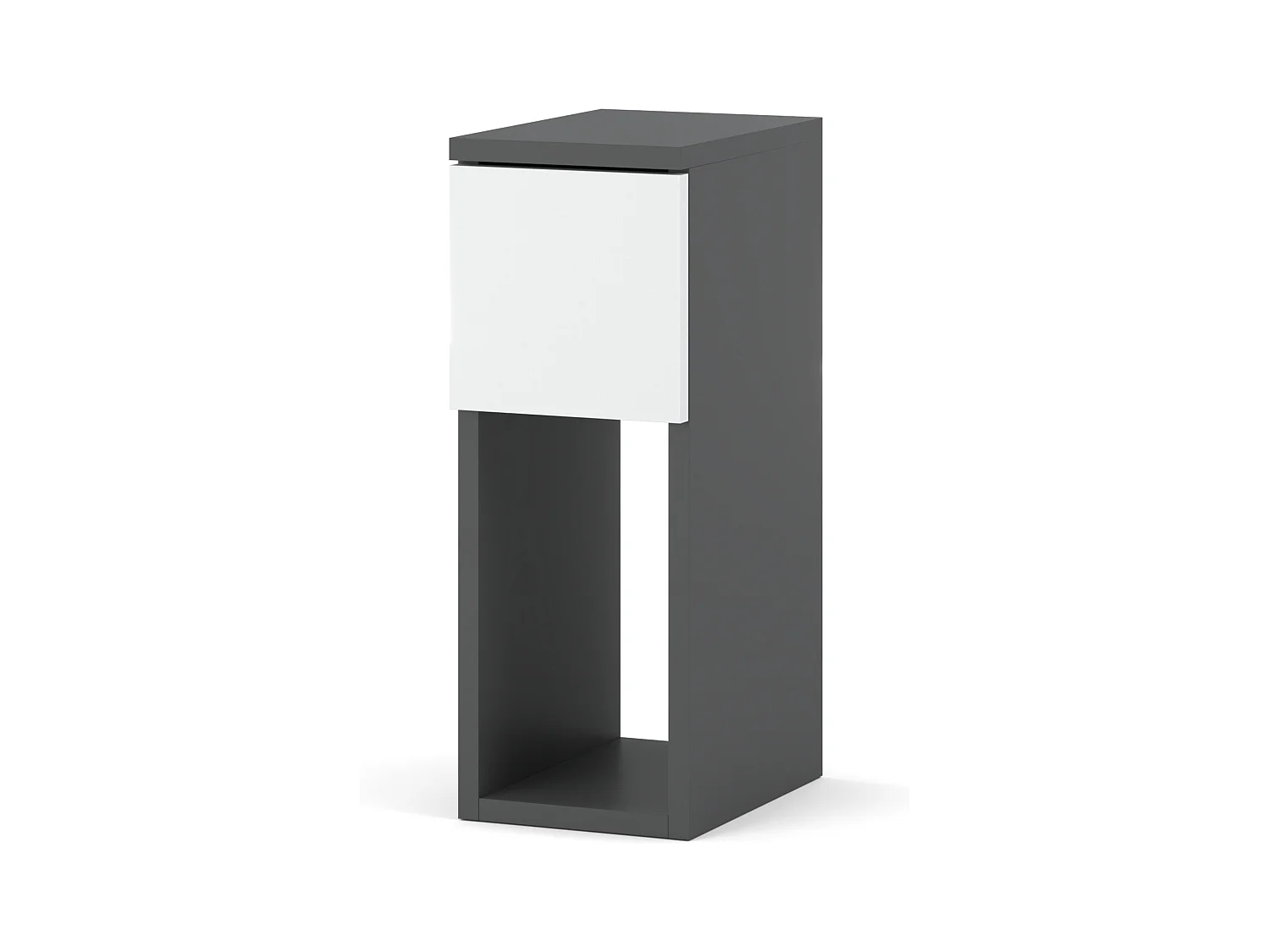 Table de chevet étroite 20 cm, petite table de nuit grise et blanche pour chambre à coucher – chevet