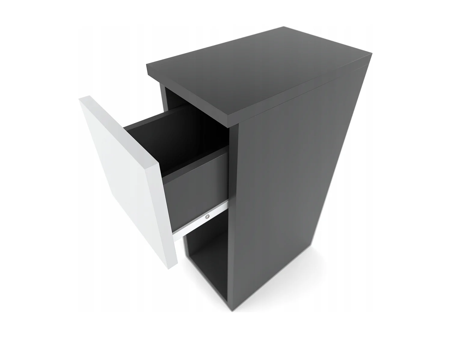 Table de chevet étroite 20 cm, petite table de nuit grise et blanche pour chambre à coucher – chevet