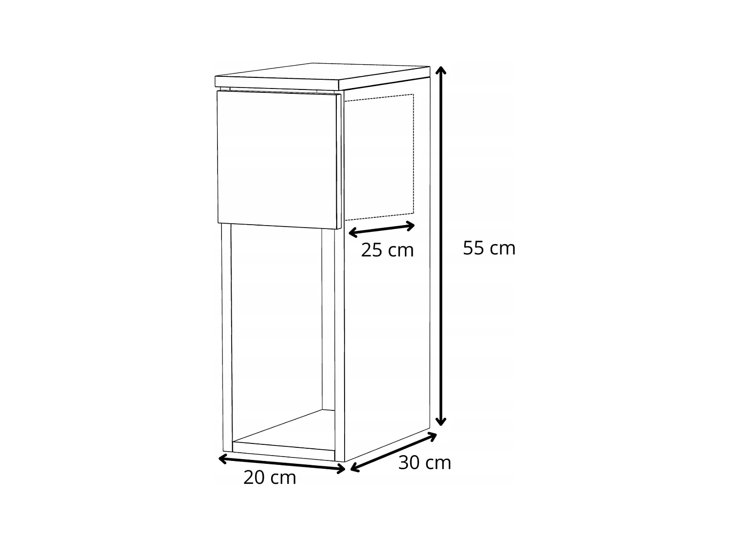 Table de chevet étroite 20 cm chêne wengé - table de nuit pour chambre à coucher